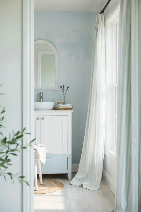 Brass Bridge Faucet with Resin | Unique Handmade Fixture for Powder Room Vanity | Bathroom Faucet Inspiration