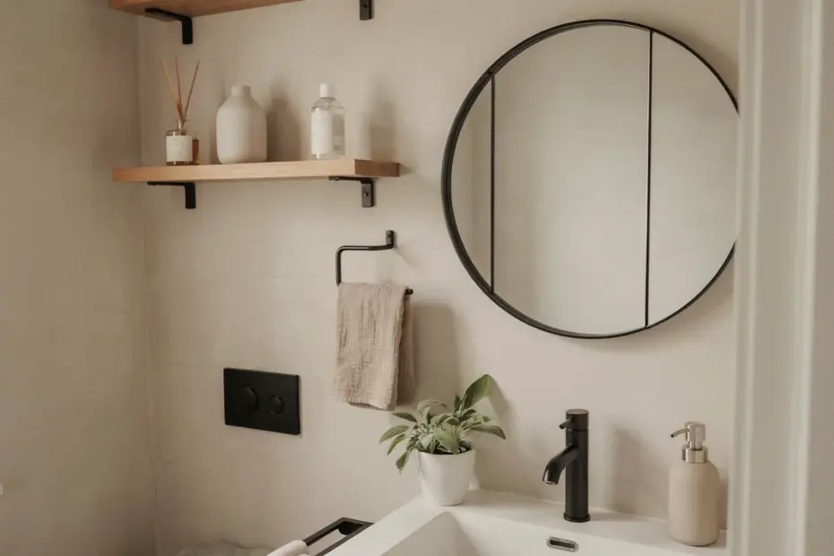 Double Sink Vanity for Modern Farmhouse Half Bath | Space-Saving Design with Storage | Small Bathroom Ideas
