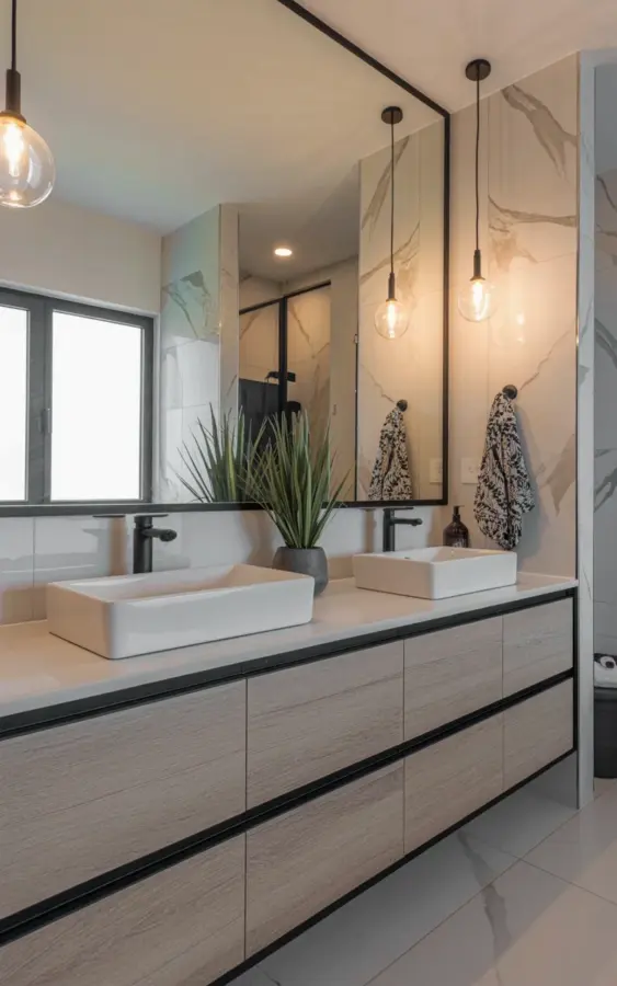 Double Sink Vanity Before & After: Modern Bathroom Makeover with Vessel Sinks
