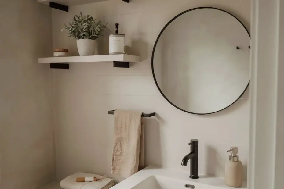 Modern Farmhouse Half Bath Double Sink Vanity Ideas for Holiday Hosting 🎄