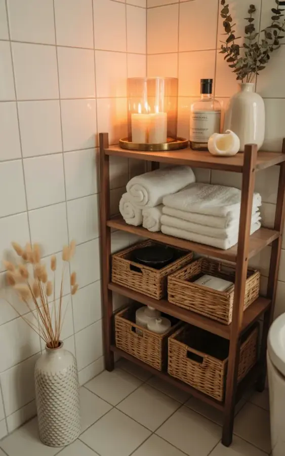 Small Bathroom Decor Ideas on a Budget: Avoid This Corner Shelf Mistake