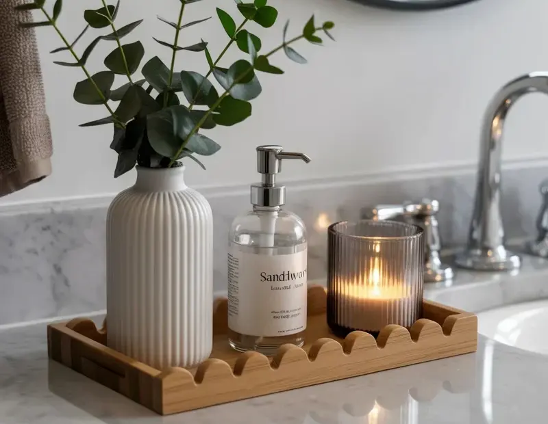 Spring Powder Room Decor Ideas for a Fresh Bathroom Vanity Tray