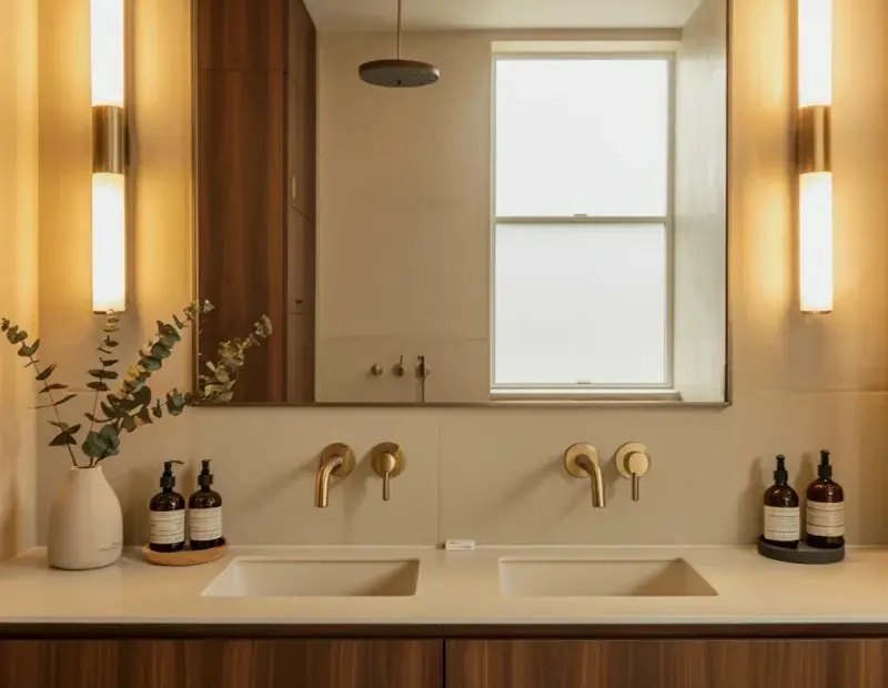 Bathroom Vanity Ideas: Dark Walnut Floating Vanity Before & After Makeover